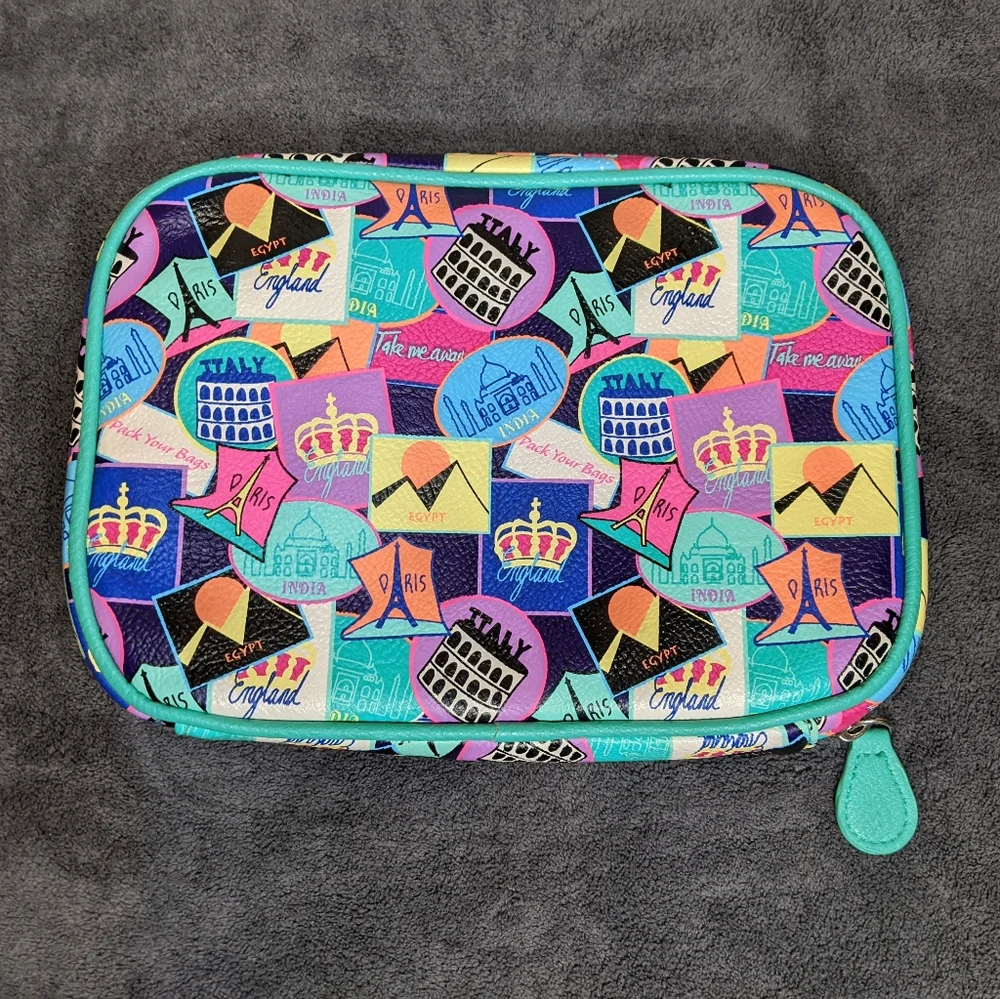 Colorful Travel Bag Organizer Multiple Pockets Cosmetics or School - Picture 1 of 11